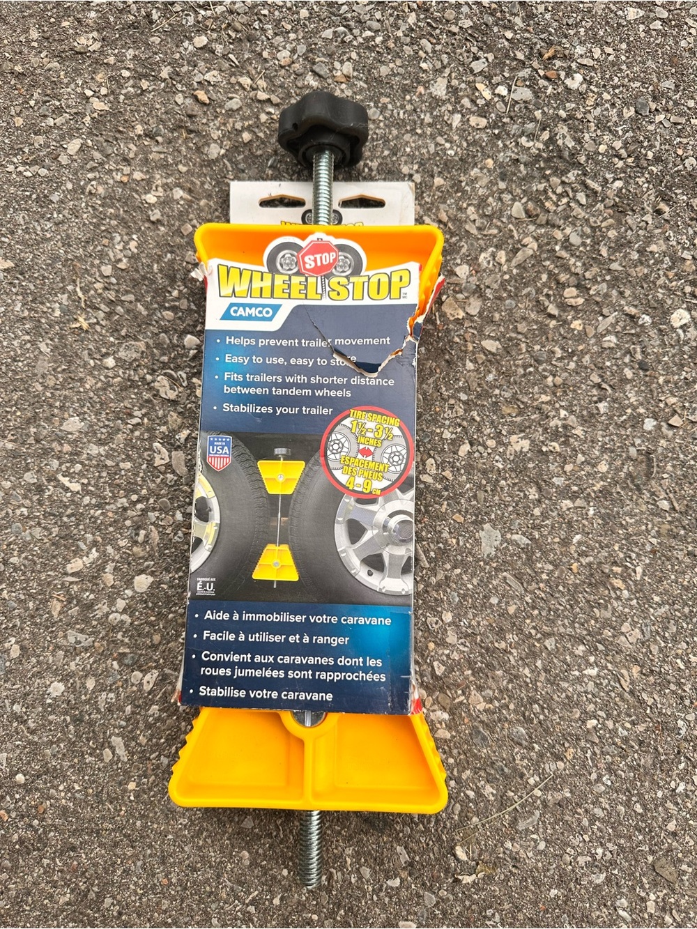 Wheel Stop Trailer Wheel Stabilizer - Bright Yellow